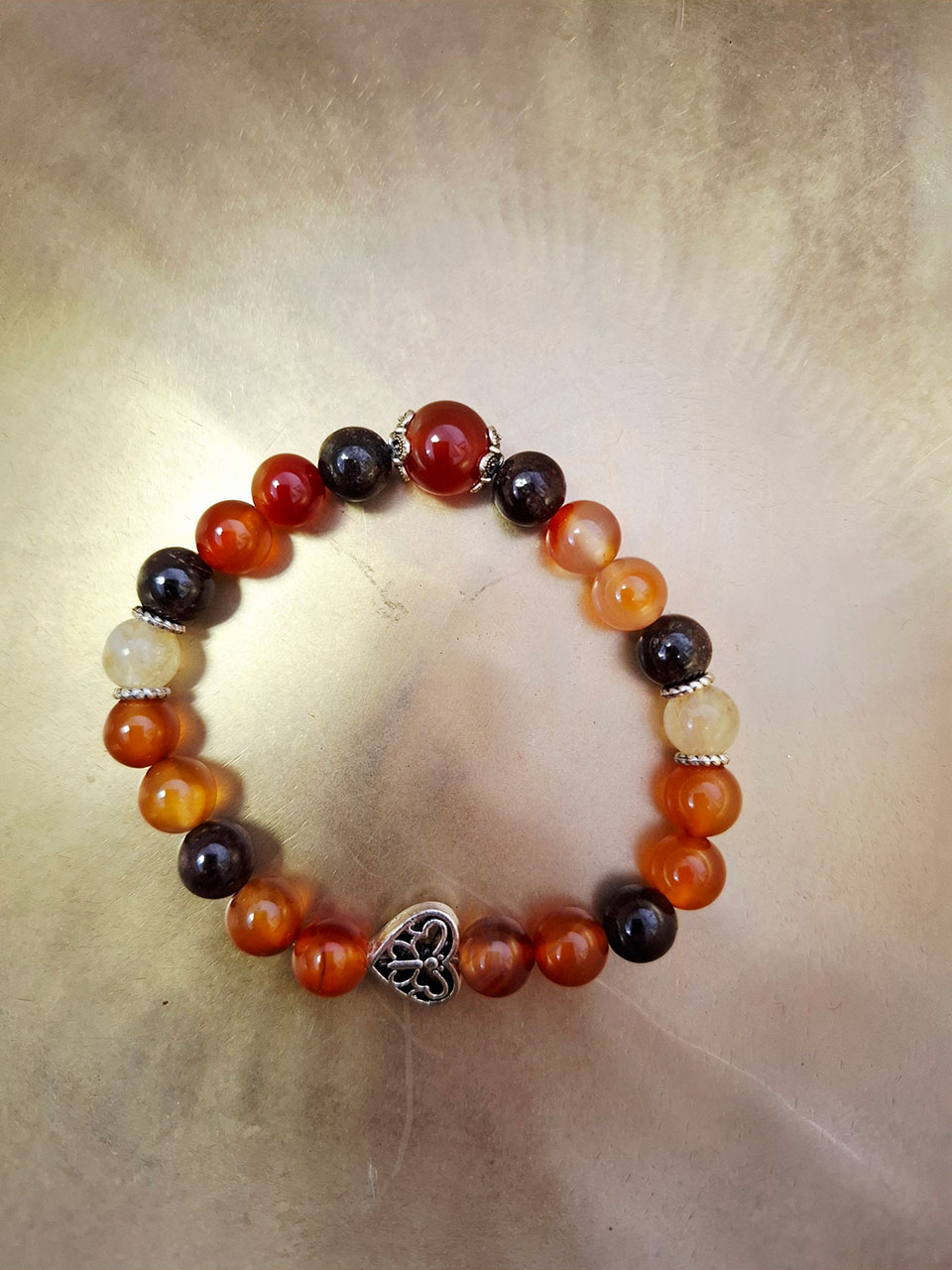 Bracelet « Vitalité et Confiance » – Cornaline, Grenat & Citrine | Lotus Création – Image 3